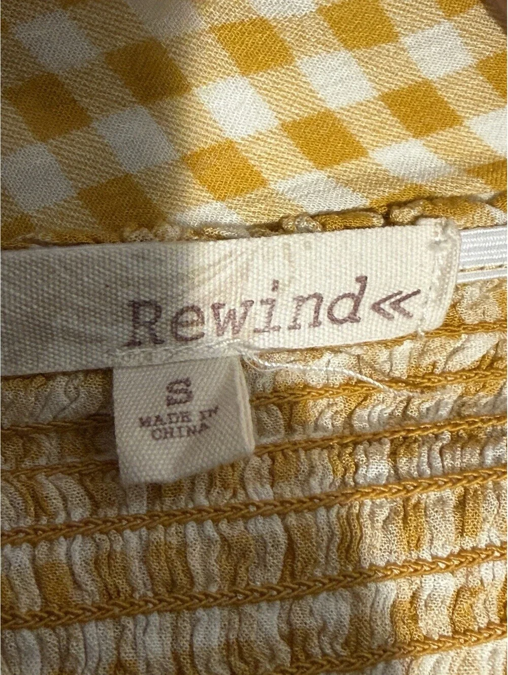 Young Girls Rewind Plaid Top Long Sleeves Size Small